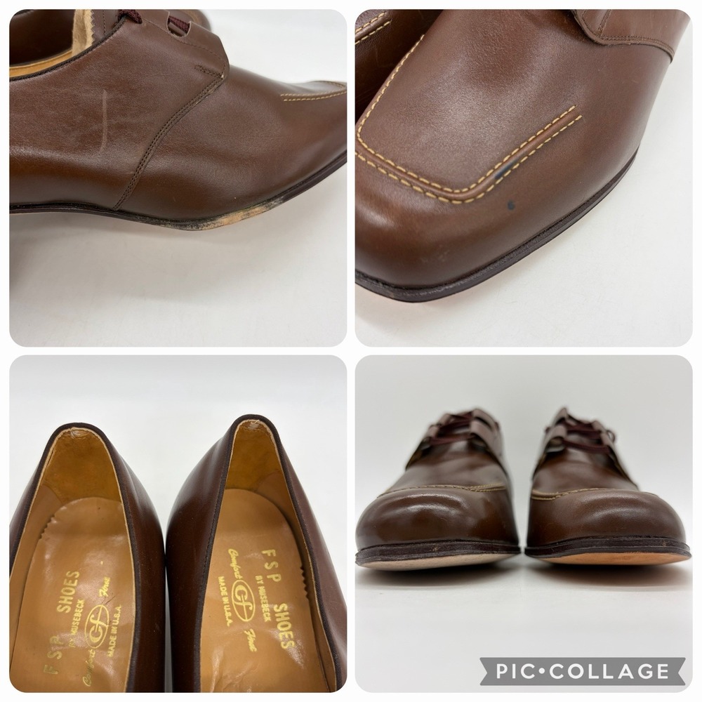 Vtg FSP Shoes Musebeck Womens 9 E/C Oxford Pumps Comfort Flex Brown Leather USA - Picture 8 of 13